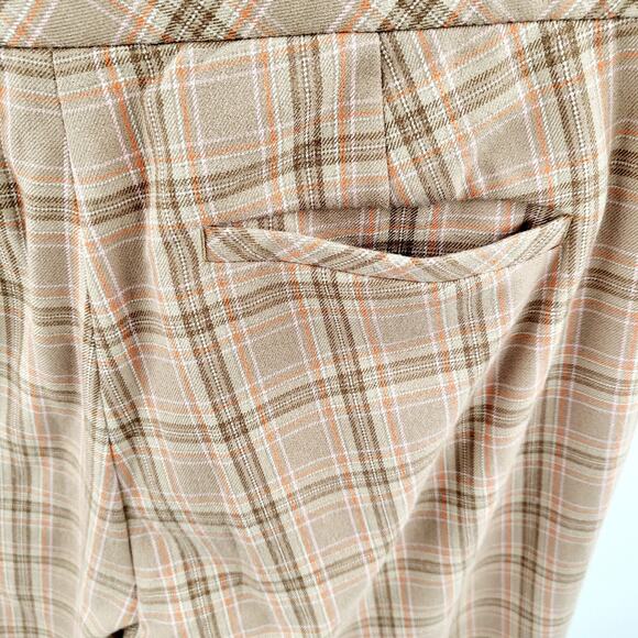 J. Jill Premium Bi-Stretch Plaid Tan Beige Casual Work Pants Women's Sz 8 Tall - Picture 6 of 10